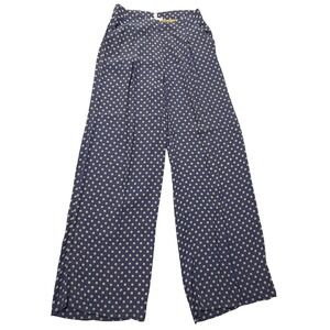 Feather Bone Anthropologie Womens 4 Blue Polka Dot Wide Leg Crepe Pants